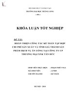hoàn thiện công tác kế toán tập hợp chi phí sản xuất và tính giá thành sản phẩm dịch vụ ăn uống tại công ty cp thương mại xnk tân đức