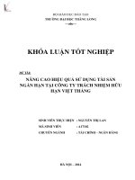 nâng cao hiệu quả sử dụng tài sản ngắn hạn tại công ty trách nhiệm hữu hạn việt thắng
