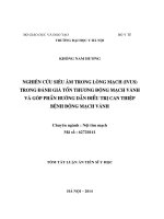Nghiên cứu siêu âm trong lòng mạch (ivus) trong đánh giá tổn thương động mạch vành và góp phần hướng dẫn điều trị can thiệp bệnh động mạch vành  Khổng Nam Hương.