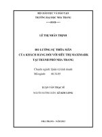 đo lường sự thõa mãn của khách hàng đối với siêu thị maximark tại thành phố nha trang