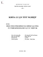 phân tích tình hình tài chính tại công ty tnhh kinh doanh vật tư thiết bị