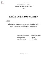 nâng cao hiệu quả sử dụng tài sản ngắn hạn tại công ty cổ phần bidecons
