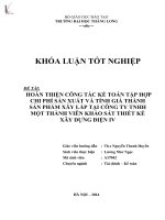 hoàn thiện công tác kế toán tập hợp chi phí sản xuất và tính giá thành sản phẩm xây lắp tại công ty tnhh một thành viên khảo sát thiết kế xây dựng điện iv