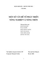 Một số vấn đề về phát triển nông nghiệp và nông thôn