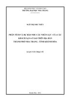 phân tích và dự báo nhu cầu nhân lực của các khách sạn 4-5 sao