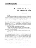 ba mô hình tổ chức và phối hợp các hoạt động của xã hội