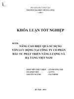 nâng cao hiệu quả sử dụng vốn lưu động tại công ty cổ phần đầu tư phát triển năng lượng và hạ tầng việt nam