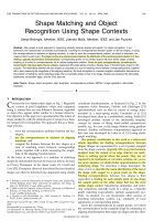 [Bài báo] Shape Matching and Object Recognition Using Shape Contexts