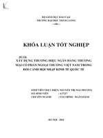 xây dựng thương hiệu ngân hàng thương mại cổ phần ngoại thương việt nam trong bối cảnh hội nhập kinh tế quốc tế