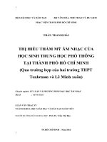 Thị hiếu thẩm mỹ âm nhạc của học sinh trung học phổ thông tại thành phố hồ chí minh