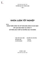 hoàn thiện công tác kế toán bán hàng và xác định kết quả bán hàng tại công ty cổ phần sách thiết bị trường học thái bình
