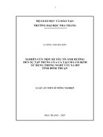 nghiên cứu một số yếu tố ảnh hưởng đến sự tập trung của cá tại chà cố định sử dụng trong nghề vây xa bờ tỉnh bình thuận