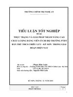 THỰC TRẠNG VÀ GIẢI PHÁP NHẰM NÂNG CAO CHẤT LƯỢNG ĐẢNG VIÊN Ở CHI BỘ TRƯỜNG PTDT BÁN TRÚ THCS CHIÊU LƯU  KỲ SƠN  TRONG GIAI ĐOẠN HIỆN NAY