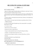 đề cương ôn tập môn lịch sử và địa lý lớp 9 học kì một