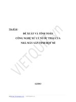 công nghệ xử lý nước thải của  nhà máy sản tinh bột mì
