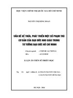 vấn đề kế thừa, phát triển một số phạm trù cơ bản của đạo đức nho giáo trong tư tưởng đạo đức hồ chí minh