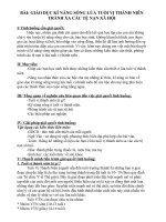 GIÁO DỤC KĨ NĂNG SỐNG LỨA TUỔI VỊ THÀNH NIÊN TRÁNH XA CÁC TỆ NẠN XÃ HỘI