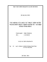 Đề Tài Tác động của đầu tư trực tiếp nước ngoài đến phát triển kinh tế - xã hội tỉnh vĩnh phúc