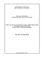 CÔNG TÁC QUẢN LÝ CƠ SỞ VẬT CHẤT –THIẾT BỊ DẠY HỌC Ở TRƯỜNG THCS NHÂN ĐẠO HUYỆN SÔNG LÔTỈNH VĨNH PHÚC
