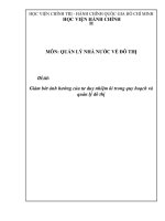 tiểu luận về vấn đề giảm bớt ảnh hưởng của tư duy nhiệm kì trong quy hoạch và quản lý đô thị