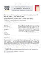 balasubramanian et al - 2010 - the relation between firm-level corporate governance and market value - a case in idian [icgi]