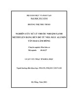 luận văn thạc sỹ khoa học ngành hóa hữu cơ đề tài nghiên cứu xử lý thuốc nhuộm xanh methylen bằng bùn đỏ từ nhà máy alumin tân rai lâm đồng