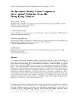 cheung et al - 2007 - do investors really value corporate governance - evidence from the hong kong market [hcgi]
