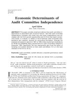 klein - 2002 - economic determinants of audit committee independence