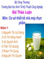 Bài thảo luận cơ sở thiết kế nhà máy thực phẩm