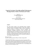 love and rachinsky - 2007 - corporate governance, ownership and bank performance in emerging markets - evidence from russia and ukraine [rcgi]