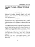 garvis - 2009 - does firm size matter in cg - an exploratory examination of bebchuk's entrenchment index [cgs-e-index]