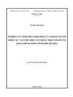 nghiên cứu tính chất điện hóa của thuốc nổ tnt trên các vật liệu điện cực khác nhau nhằm ứng dụng trong phân tích môi trường