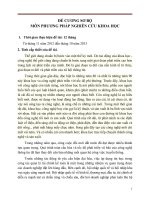 ĐỀ CƯƠNG MÔN PHƯƠNG PHÁP NGHIÊN CỨU KHOA HỌC