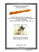 MỘT SỐ PHƯƠNG PHÁP SỬA THÓI QUEN VẼ THEO CẢM TÍNH TRONG PHÂN MÔN VẼ THEO MẪU CỦA HỌC SINH KHỐI 6  TRƯỜNG THCS MỘC LỴ  MỘC CHÂU – SƠN LA