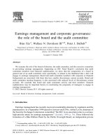 xie et al - 2003 - earnings management and corporate governance - the role of the board and the audit committee