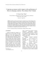 thang nguyen ngoc - 2011 - corporate governance and its impact on the performance of firms in emerging countries - the evidence from vietnam [cg]