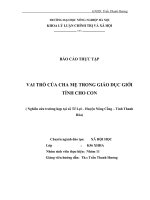 vai trò của cha mẹ trong việc giáo dục giới tính cho con