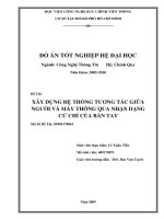 xây dựng hệ thống tương tác giữa người và máy thông qua nhận dạng cử chỉ bàn tay