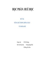 TIẾNG HUẾ TRONG DÒNG CHẢY VĂN HÓA HUẾ
