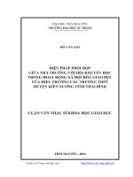 Biện pháp phối hợp giữa nhà trường với hội khuyến học trong hoạt động xã hội hóa giáo dục của hiệu trưởng các trường Trung học Phổ thông huyện Kiến Xương tỉnh Thái Bình