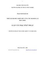 Thiết kế bộ điều khiển bền vững tốc độ động cơ một chiều  Phạm Minh Khánh.