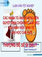 luận văn tốt nghiệp các nhân tố ảnh hương đến việc chọn nơi làm việc của sinh viên kinh tế