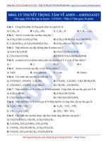 Luyện thi ĐH môn Hóa học 2015: Cơ bảnLý thuyết trọng tâm về AminAminoaxit (Phần 1).