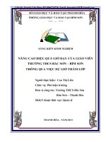Nâng cao hiệu quả giờ dạy của giáo viên trường trung học cơ sở bắc sơn bỉm sơn  thông qua việc dự giờ thăm lớp