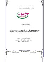 KHẢO SÁT PHƯƠNG PHÁP LY TRÍCH THẢO DƯỢC DIỆP HẠ CHÂU ĐỎ TRÊN TÍNH KHÁNG KHUẨN