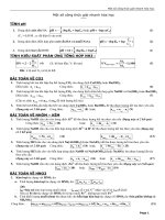 một số công thức giải nhanh hóa học