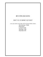 ĐỀ CƯƠNG BÀI GIẢNG  ĐẤT VÀ VI SINH VẬT ĐẤT  (TÀI LIỆU DÙNG CHO SINH VIÊN NGÀNH TRỒNG TRỌT)