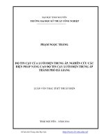 Độ tin cậy của lưới điện trung áp. Nghiên cứu các biện pháp nâng cao độ tin cậy lưới điện trung áp thành phố Hà Giang  Phạm Ngọc Thắng.