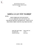 hoàn thiện kế toán bán hàng và xác định kết quả bán hàng tại chi nhánh thương mại đông hỷ - công ty cổ phần phát triển thương mại thái nguyên