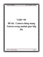 ĐỀ TÀI: Camera dùng mạng nơtron trong Matlab giao tiếp PLC